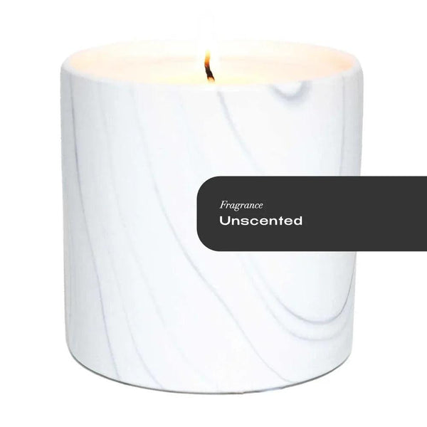 Unscented White Marble Candle 6oz - Gifts for You 'n Me