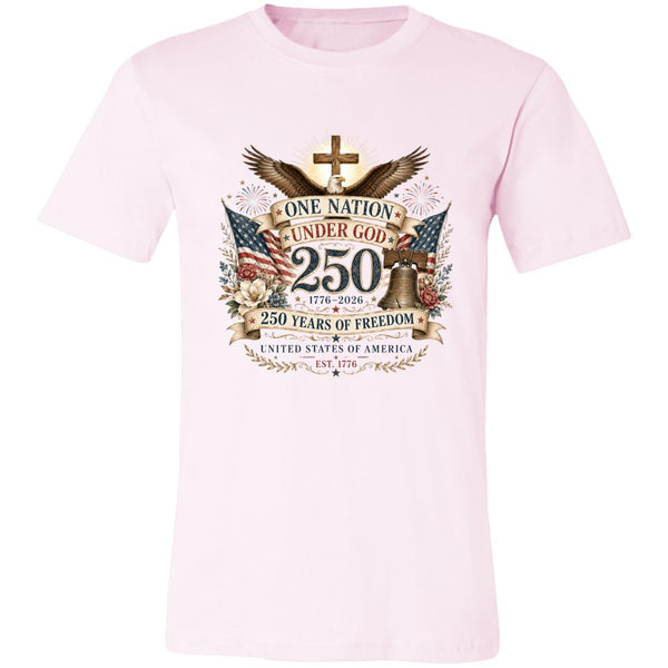 Ladies Vintage T-Shirt One Nation Under God Patriotic Freedom
