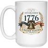 15oz White Mug Premium Americana — Established 1776