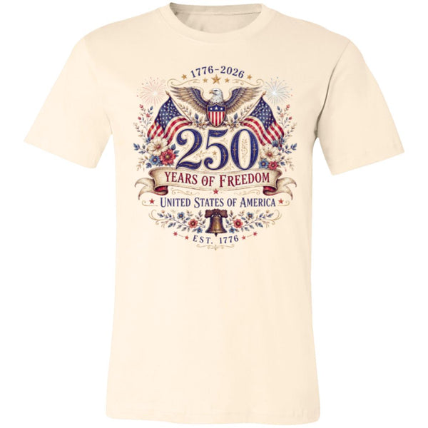 Ladies Vintage T-Shirt 250 Years of Freedom Patriotic America