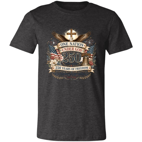 Ladies Vintage T-Shirt One Nation Under God Patriotic Freedom