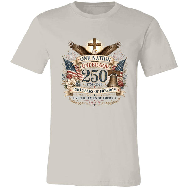 Ladies Vintage T-Shirt One Nation Under God Patriotic Freedom
