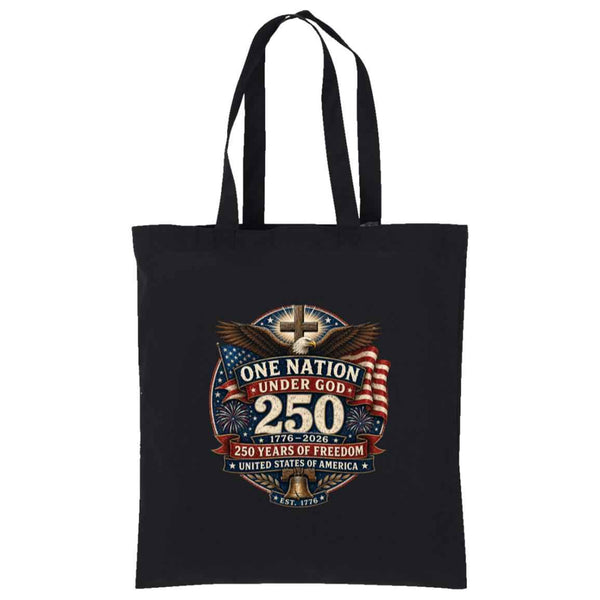 Cotton Tote One Nation Under God — 250 Years - Cross