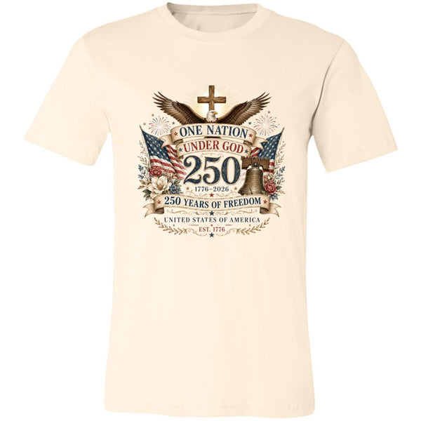 Ladies Vintage T-Shirt One Nation Under God Patriotic Freedom