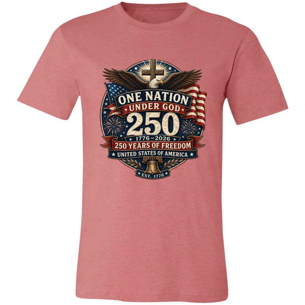 Vintage T-Shirt One Nation Under God Patriotic Freedom Cross