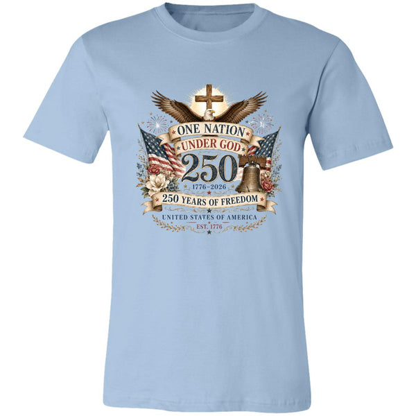 Ladies Vintage T-Shirt One Nation Under God Patriotic Freedom