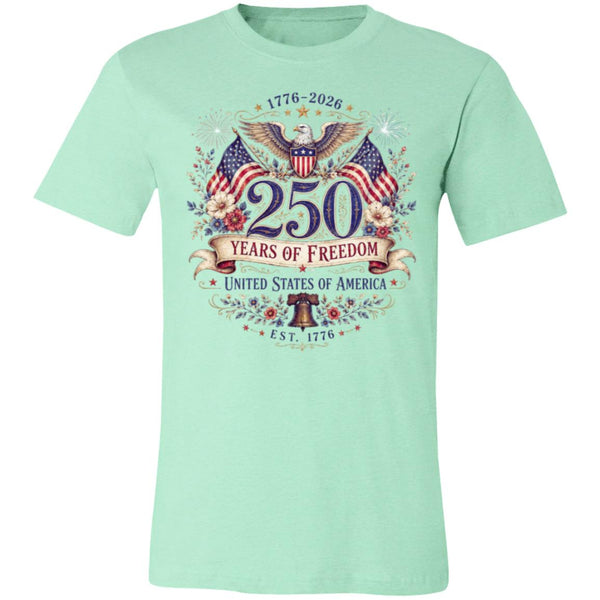 Ladies Vintage T-Shirt 250 Years of Freedom Patriotic America