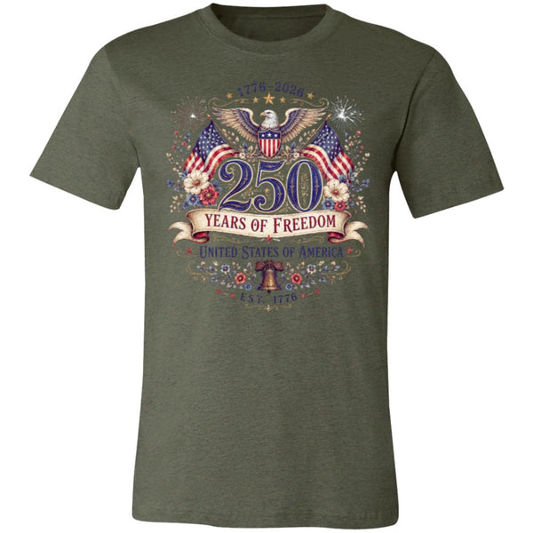 Ladies Vintage T-Shirt 250 Years of Freedom Patriotic America