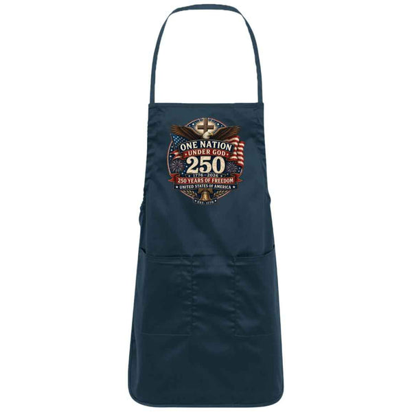 Full-Length Apron One Nation Under God — 250 Years of Freedom - Cross