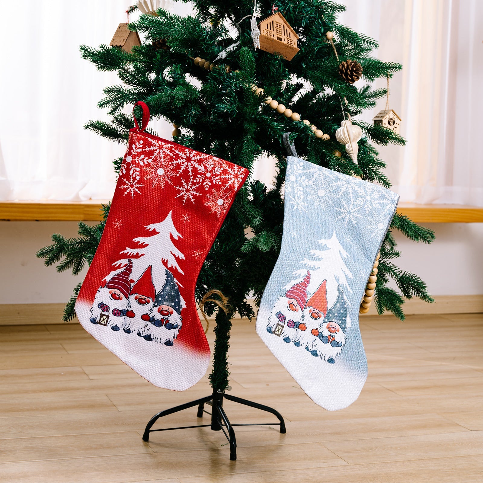 Christmas Decorations Rudolf Printed Christmas Socks Children's Gift with Large Christmas Socks