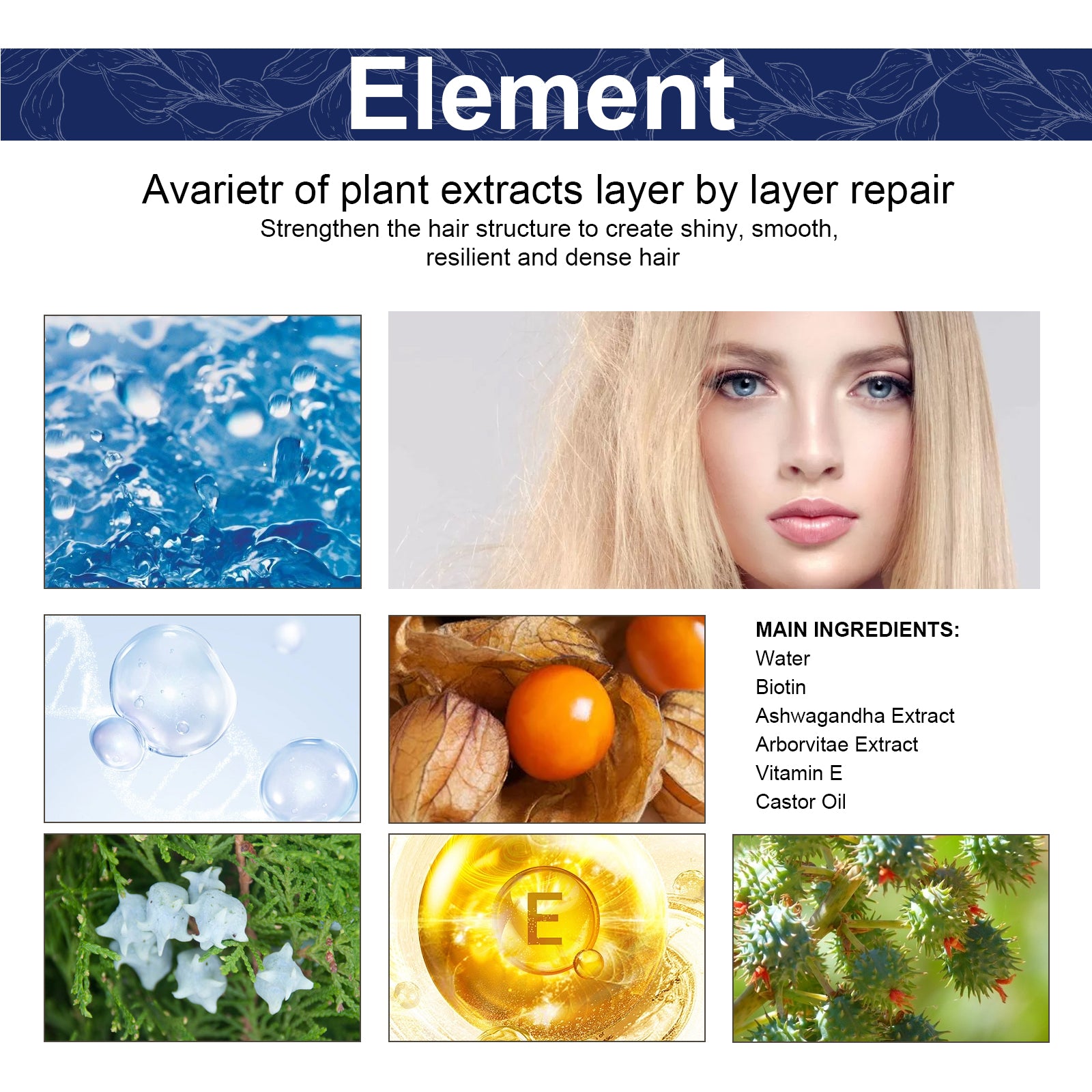 Herbal Hair Care Essential Oil Hair Care Strengthen Hair, Prevent Hair Loss, Repair Hair Root Care Essential Oil