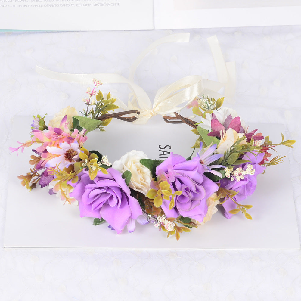 Flower garland headwear simulated flower vine flower crown vacation photography headwear