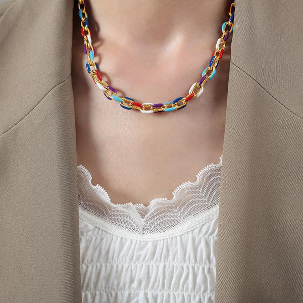 Niche Dripping Oil Titanium Steel Necklace Versatile Personalized Jewelry for Women