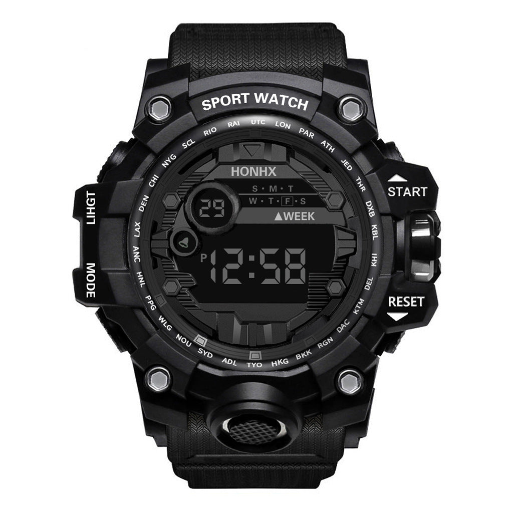 Multi functional outdoor men's electronic watch for male and female students running sports watch