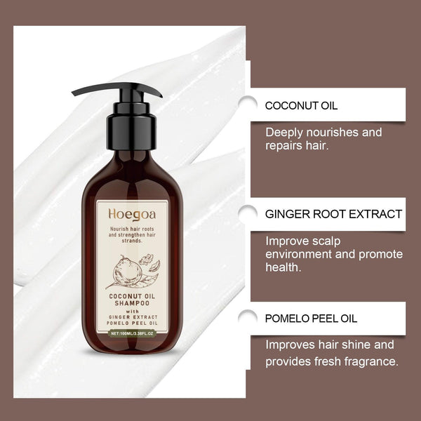 Coconut Oil Shampoo Scalp Cleansing Care Soft Shine Nourishing Hair Follicle Shampoo