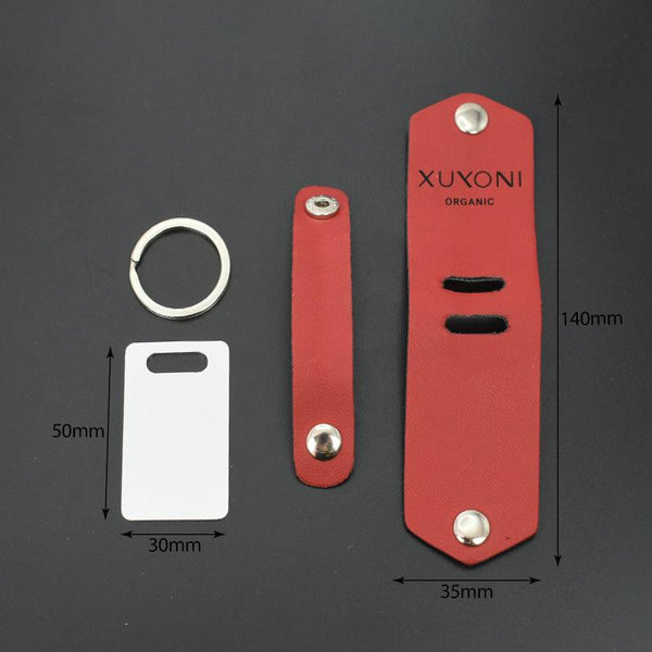 Blank heat transfer leather detachable keychain laser multifunctional DIY leather keychain leather overprint photo