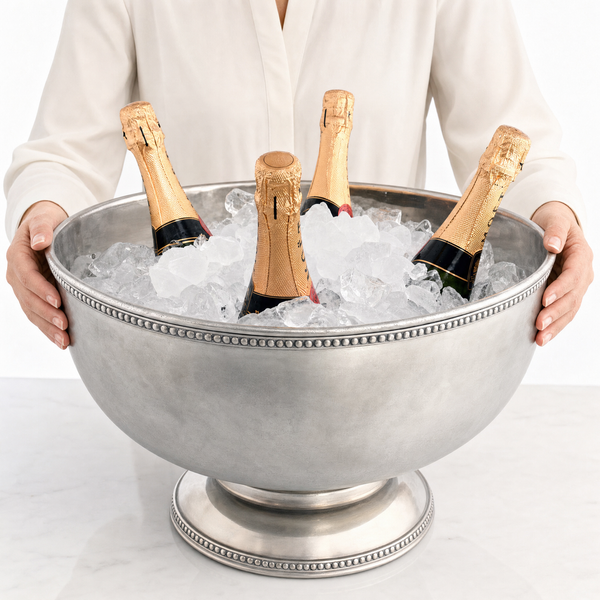 Pewter Medici Bead Ice Tub/Punch Bowl