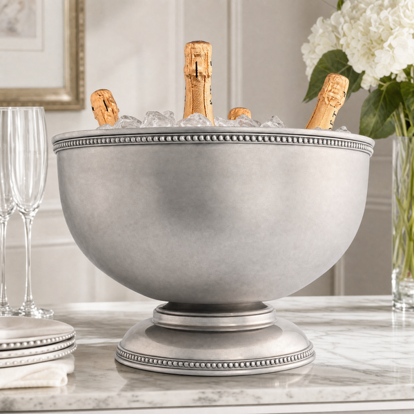 Pewter Medici Bead Ice Tub/Punch Bowl
