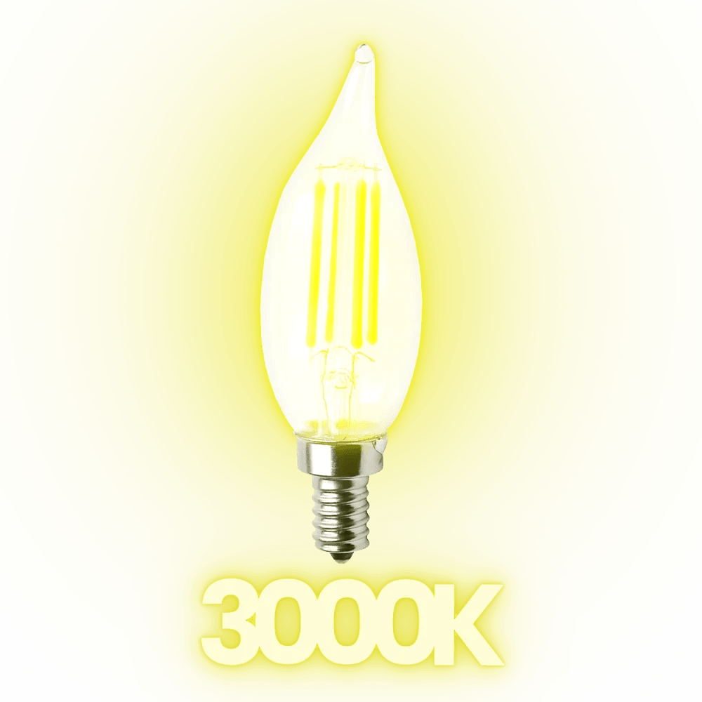 E12 3W LED Filament Candelabra Shape Dimmable Energy Saving 12V Low Voltage Light Bulb