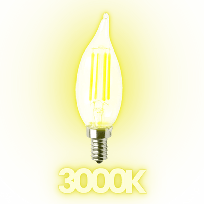 E12 3W LED Filament Candelabra Shape Dimmable Energy Saving 12V Low Voltage Light Bulb