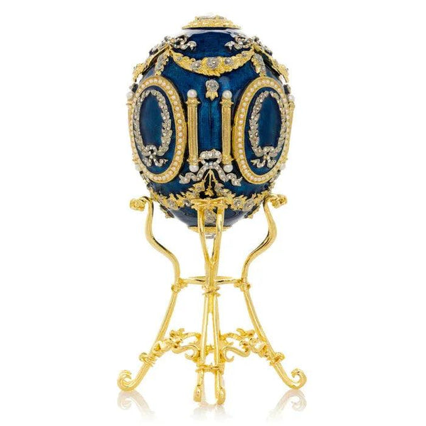 Blue Faberge Egg with Swan Inside - Gifts for You 'n Me