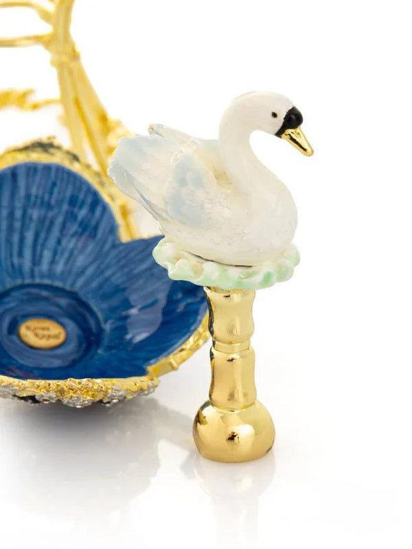 Blue Faberge Egg with Swan Inside - Gifts for You 'n Me