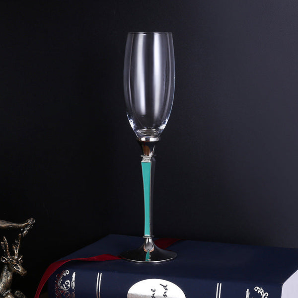 Crystal glass champagne glasses household high footed glasses