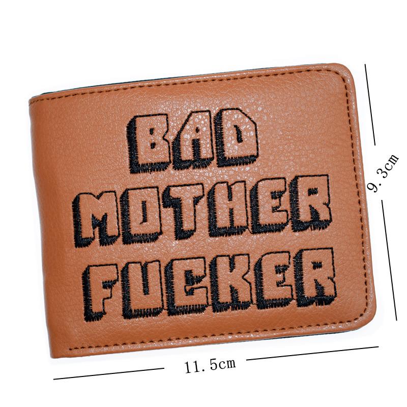 Pulp Fiction Jules Wallet with zipper Coin Pocket Bad Mother Letters Boys Wallet Card Holder Vintage Gift Purse