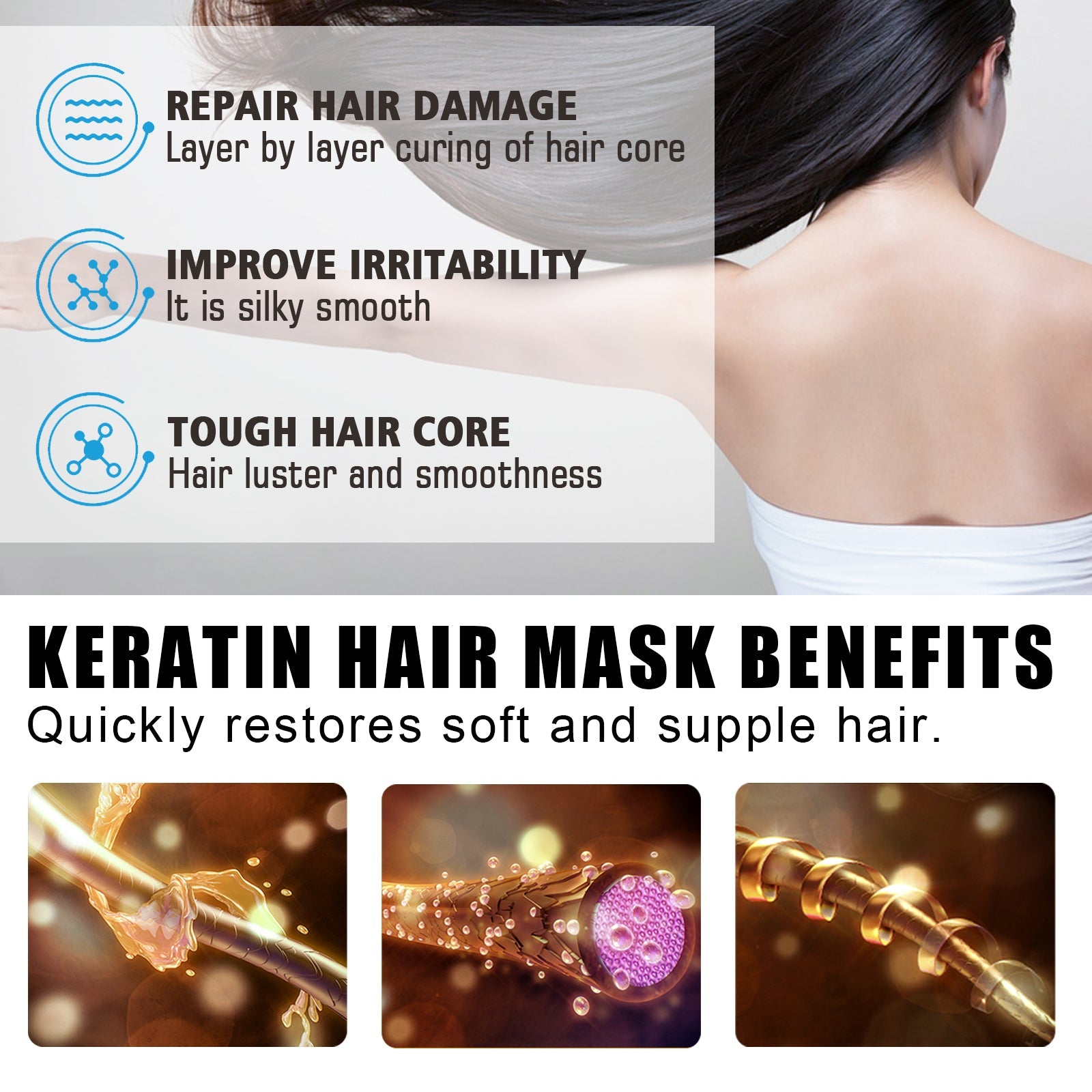 Moisturizing And Smooth Hair Mask, Repair Dry Hair, Split Hair, Smooth, Smooth And Moisturizing Hair Mask