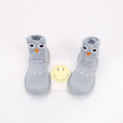 Baby cartoon walking shoes, cute multi-color children's floor socks, soft soled anti slip knitted shoes