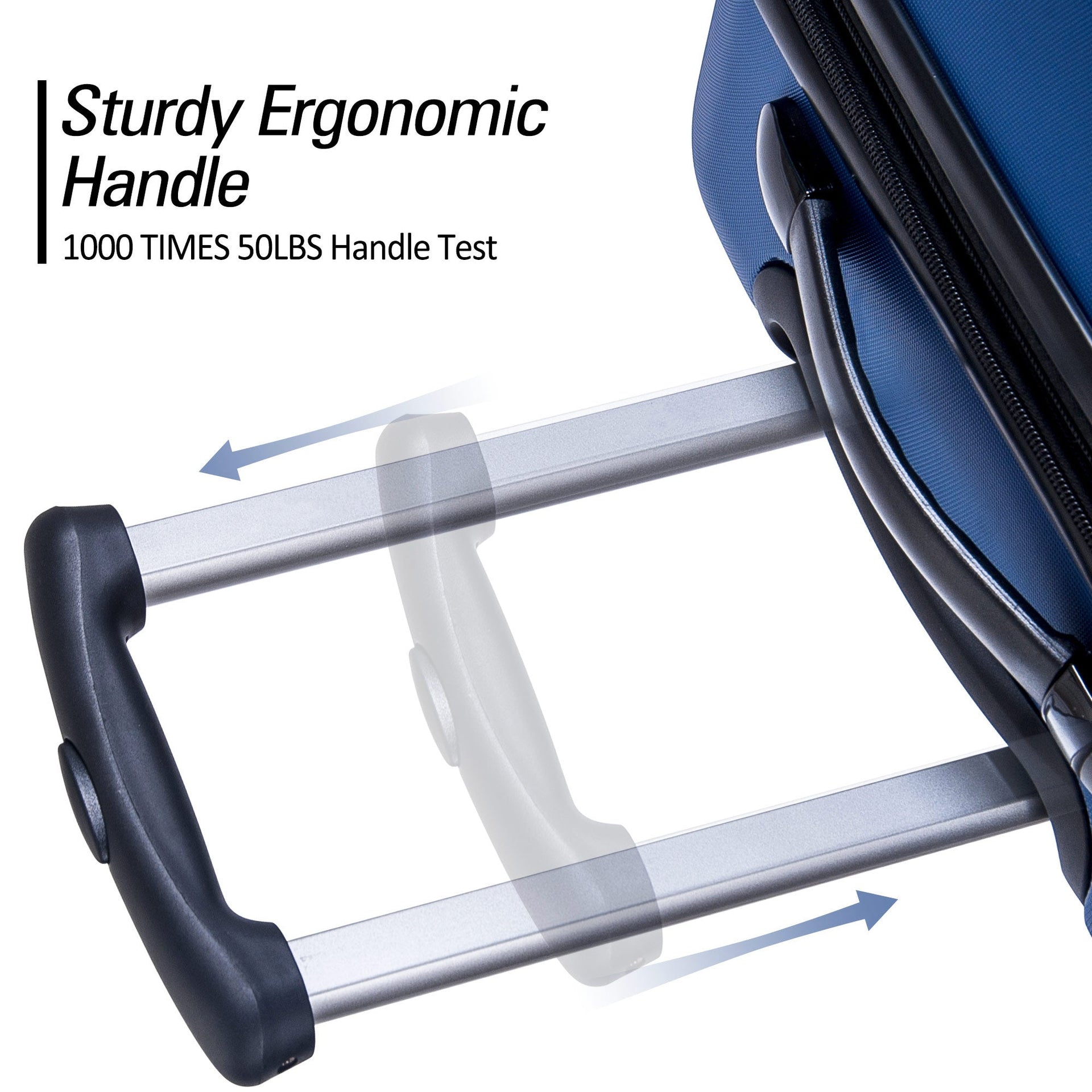 Blue 3 Piece Luggage Set Hardside Spinner Suitcase with TSA Lock 20