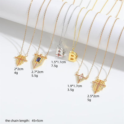 Roman retro flag design pendant necklace for women's collarbone chain