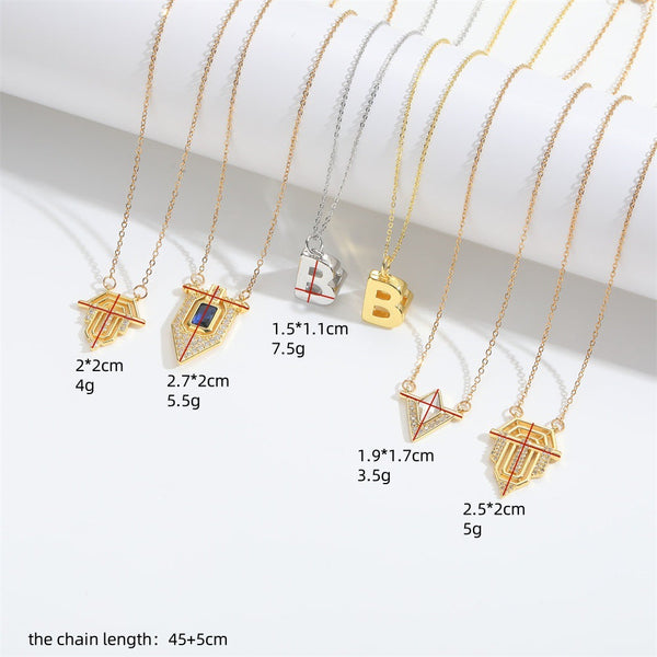 Roman retro flag design pendant necklace for women's collarbone chain