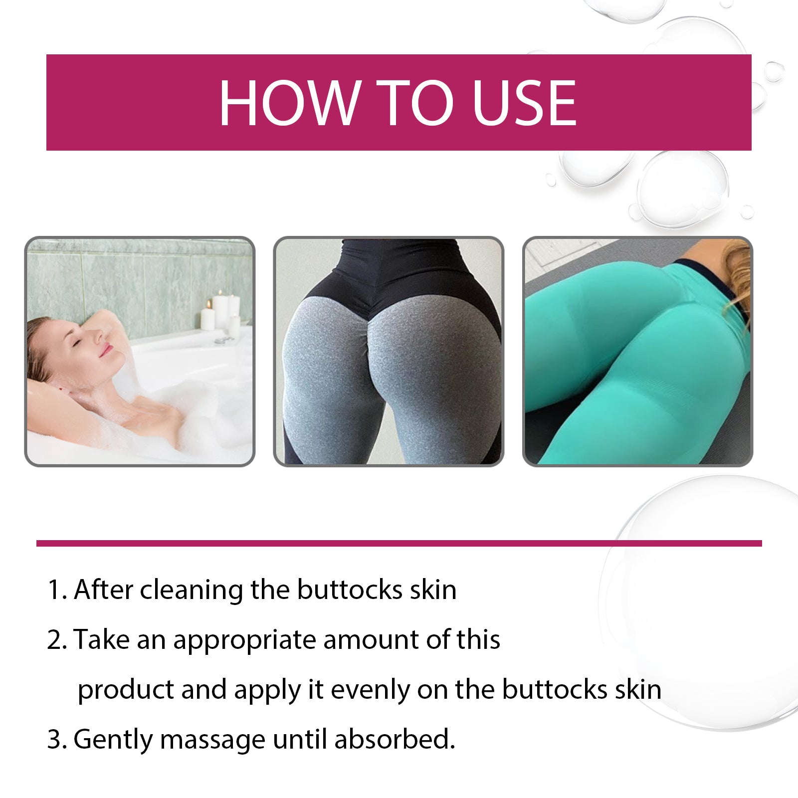 Butt Curve Enhance Cream, Hip Massage Firming Skin Slimming Show Figure Curve Ass Beautiful Buttock Cream