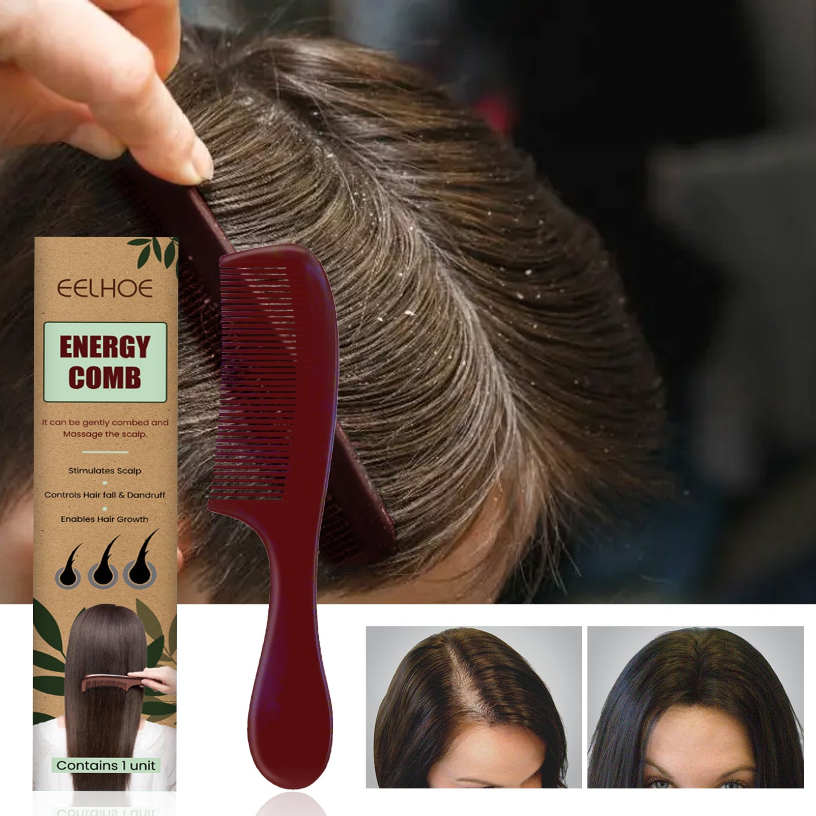 Hair Care Comb Scalp Massage Treatment Dry Hair Smooth No Tangles Hair Care Comb