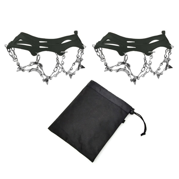 1 Pair Outdoor Climbing Non-slip Ice Snow Grippers 13 Teeth Spike Cleats Crampons for Family Outdoor Camping Accessories - Gifts for You 'n Me