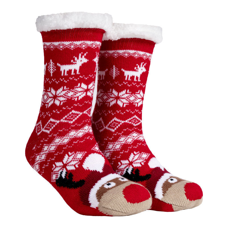 Christmas Floor Socks Indoor Home Sleep Winter Plush Thick Long Socks Women's Postpartum Socks Anti slip