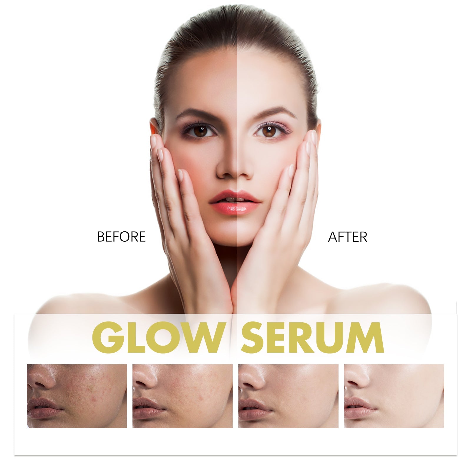 Glow Serum, Moisturizing And Whitening Skin To Reduce Facial Spots And Fine Lines