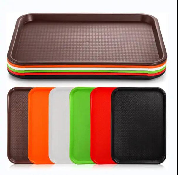 3 SIZE Large Foodservice Tray, Rectangular food trays Plastic Drink Serving Tray for Serving Drinks Snacks Tea