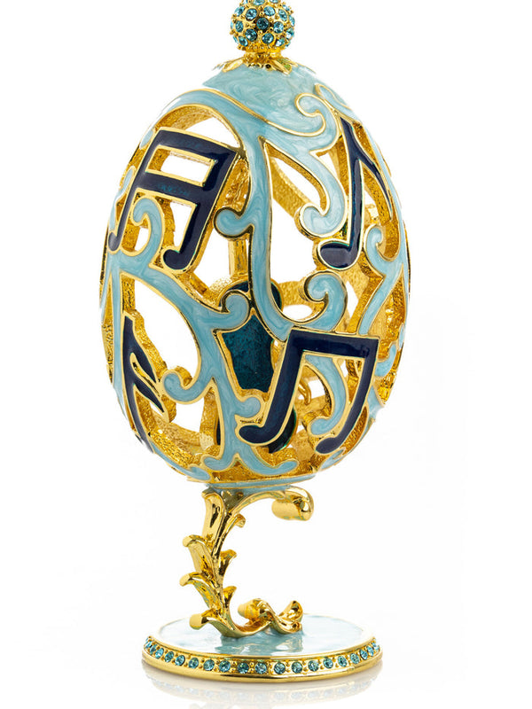 Treble Clef Faberge Egg with Violin Surprise - Gifts for You 'n Me