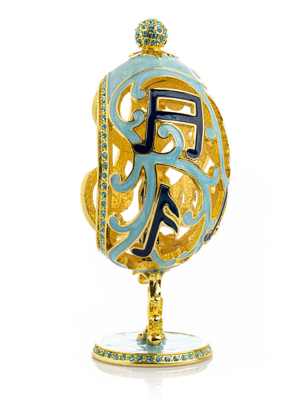 Treble Clef Faberge Egg with Violin Surprise - Gifts for You 'n Me