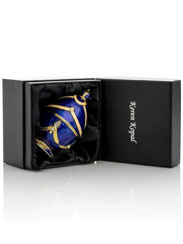 Blue Faberge Egg with Golden Piano Surprise - Gifts for You 'n Me