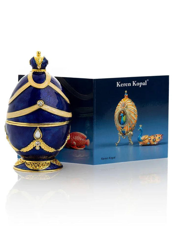 Blue Faberge Egg with Golden Piano Surprise - Gifts for You 'n Me