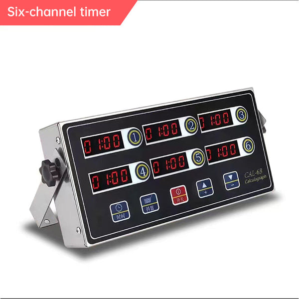 8 - Channel Calculagraph Kitchen Timer, 220V plug, shake - to - remind, 8 screens, great cooking accessory.