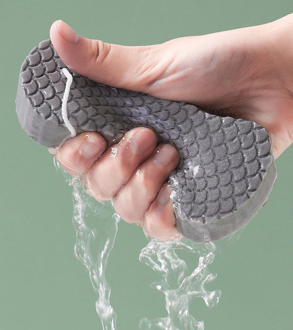 3D baby sponge bath with fish scale pattern, three-dimensional bath sponge