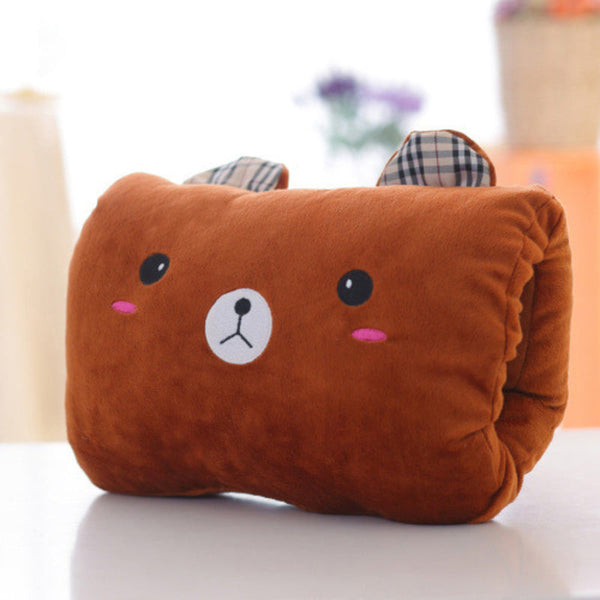 Animated nap pillow, warm hand cover, cylindrical cushion, creative hand warmer, girls' plush toy