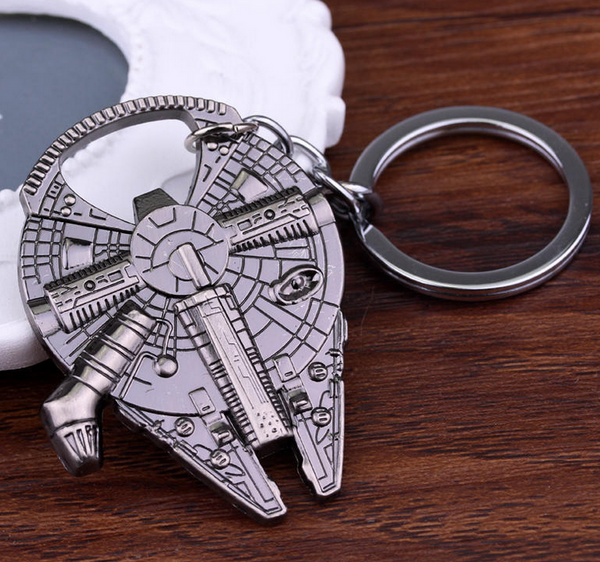 Movie Millennium Falcon Key Chain Cosplay Badge Bottle Opener Fashion Fancy Funny Souvenir Gift Spaceship Key Ring