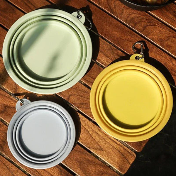 Dog Feeders Folding Silicone Bowl Outdoor Travel Foldable Portable Cat Dog Food Water Container Feeding Tray Bowl Pet Supplies