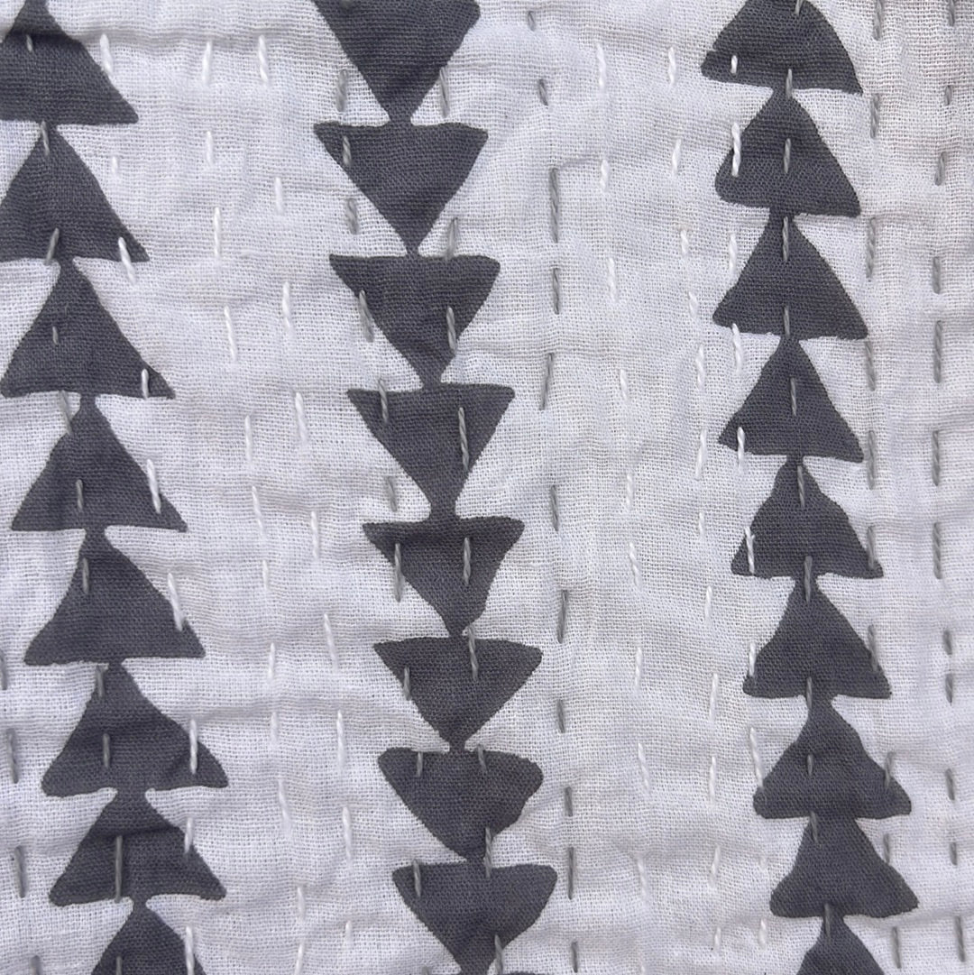 Black Arrows Block Print Cotton Kantha Quilt (Events)