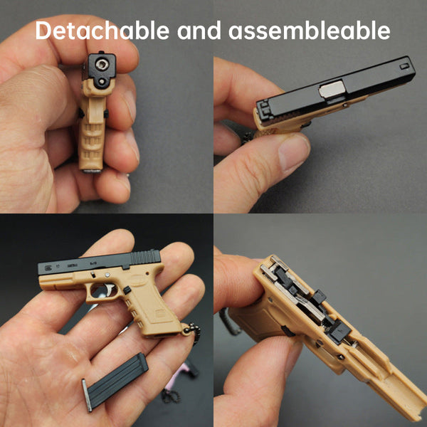 New Empire 1:3 Glock G17 alloy keychain, realistic gun model with detachable soldier gear & bullets.